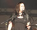 Guðrun Sólja Jacobsen at a live concert in Tvøroyri, her hometown, at Jóansøka 2009.