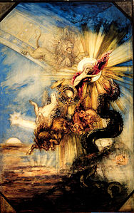 Gustave Moreau, Chute de Phaéton, projet de plafond, aquarelle, 1878, 99 × 65 cm, musée du Louvre, Paris