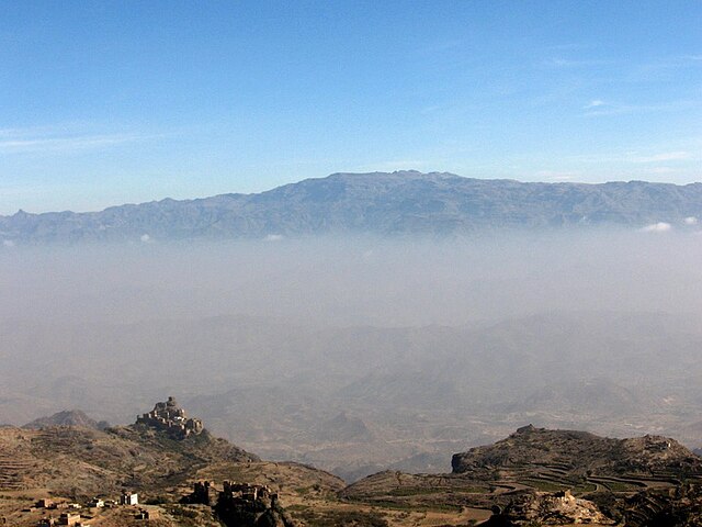 Jabal An-Nabi Shu'ayb, a peak in the Haraz Mountains, near Sanaa in Yemen