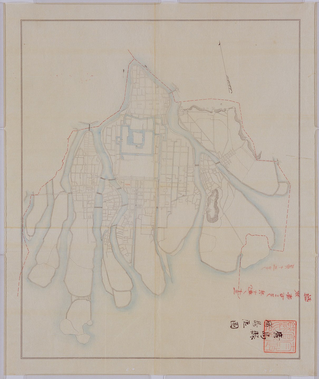 1880年『府県新設区ノ図広島』。