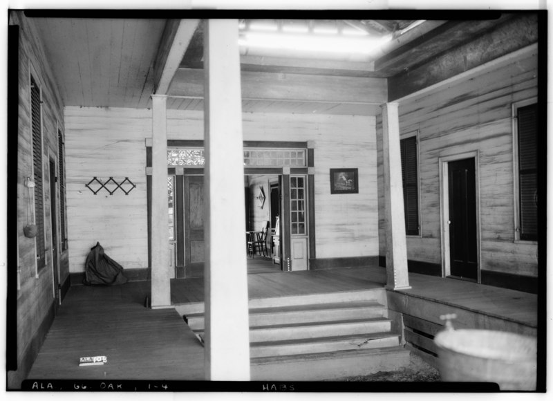 File:Historic American Buildings Survey Alex Bush, Photographer, March 24, 1937 REAR DOOR AND SECTION OF REAR PORCH - Ramsey-Jones-Bonner House, State Route 10, Oak Hill, Wilcox County, HABS ALA,66-OAK,1-4.tif