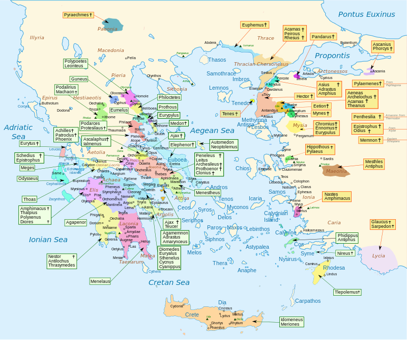 A map of Homeric Greece