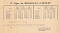 Horaire des trains Bohain-La Catelet en 1946.