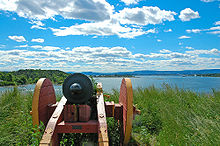 The Western cannon battery, sporting copies of early 19th century cannons