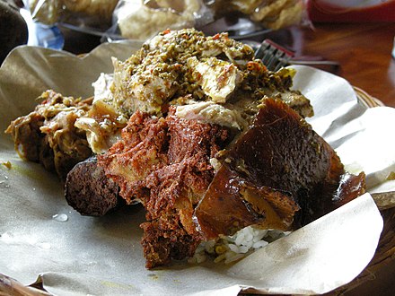 Babi Guling is a very popular dish for Balinese as well as tourists, and you can find it at most traditional markets and at roadside eateries as well.