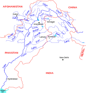 Location of the Gilgit in the river system of the Indus