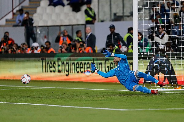 Alireza Beiranvand saving Oman's penalty