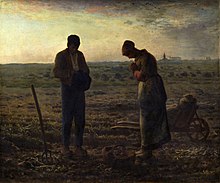 The Angelus (1857), by Jean-Francois Millet, Musee d'Orsay, Paris JEAN-FRANCOIS MILLET - El Angelus (Museo de Orsay, 1857-1859. Oleo sobre lienzo, 55.5 x 66 cm).jpg