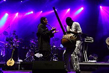 James McNally (l) and N'Faly Kouyate with Afro Celt Sound System at TFF Rudolstadt, 2010 James McNally TFF.JPG