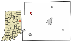 Jay County Indiana Incorporated and Unincorporated areas Pennville Highlighted 1858788.svg