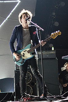 Justin Meldal-Johnsen performing with Beck at Hammerstein Ballroom in New York City on June 30, 2014.