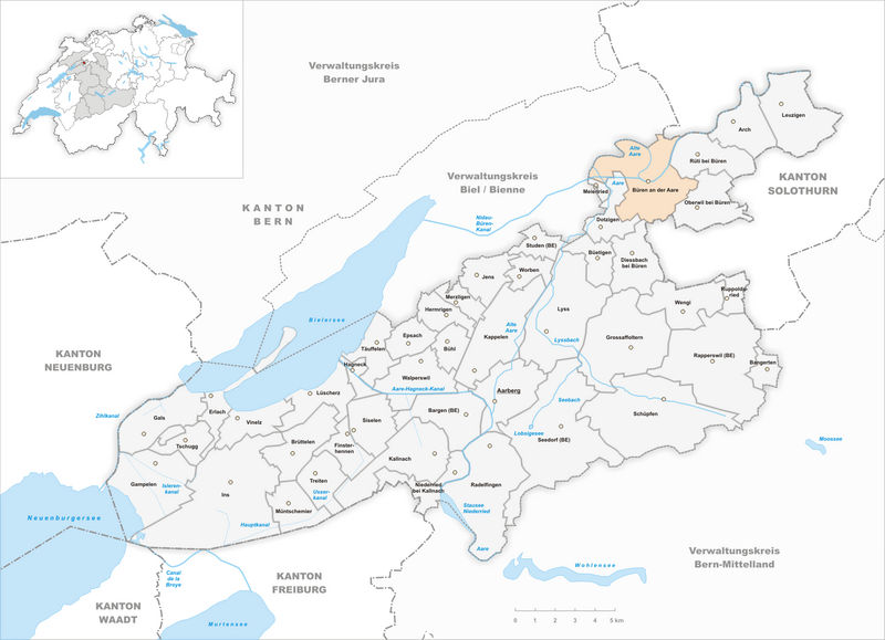 Datei:Karte Gemeinde Büren an der Aare 2011.png