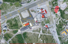 Map of the terminal building and surrounding facilities