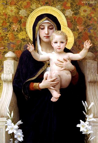 <i>La Vierge au lys</i> Painting by William-Adolphe Bouguereau