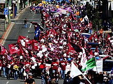 The Labour Day March in Brisbane, Queensland, is the largest rally in Australia. Labourday1.jpg