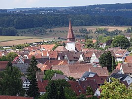 Stammheim, centro città con Martinskirche