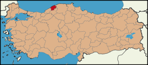 Localização da província de Bartın na Turquia
