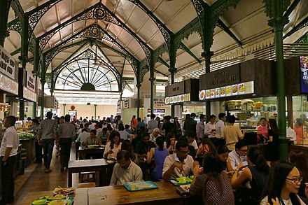 Inside Lau Pa Sat, also known as Telok Ayer Market