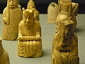 British Museum king and queen, with rook and knight behind them