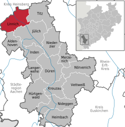 Elhelyezkedése Düren térképén