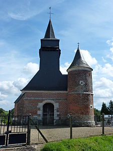 Logny-lès-Aubenton (Aisne) église Saint-Rémi, façade.JPG