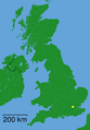 A dot showing London within the United Kingdom