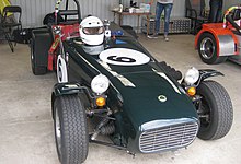 The Lotus Super 7 in which Jeff Dunkerton won the 1963 Six Hour Le Mans. The car is pictured in 2012. Lotus Super Seven S2 of John Evans.JPG