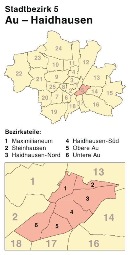 München Stadtbezirk 05 (Karte) Au Haidhausen