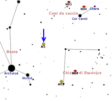 Arcturus and Cor Caroli can be used to help locate M3 M3map.png