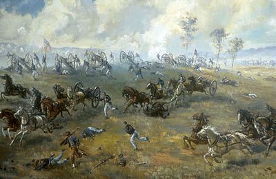 De Eerste Slag bij Bull Run tijdens de Amerikaanse Burgeroorlog