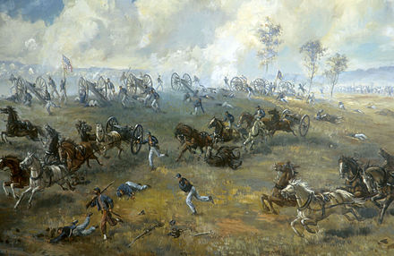Capture of Ricketts' Battery, painting by Sidney E. King, National Park Service