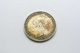 Koin perak Gulden Belanda 2,5 Gulden