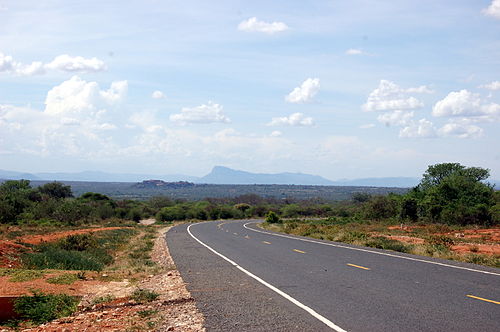 Road in Machakos County showing the landscape