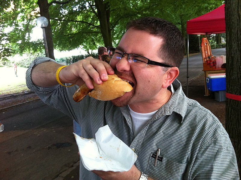 File:Man Eats Meat and Bread.jpg