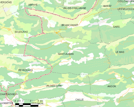Mapa obce Saint-Auban