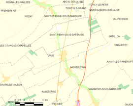 Mapa obce Voué