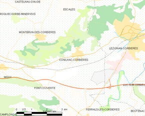 Poziția localității Conilhac-Corbières
