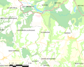 Mapa obce Villemagne