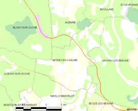 Mapa obce Bessey-en-Chaume