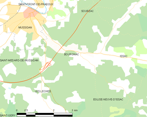 Poziția localității Bourgnac