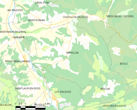 Mapa obce Menglon