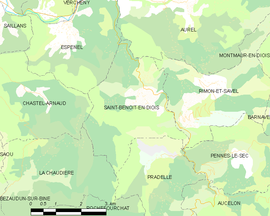 Mapa obce Saint-Benoit-en-Diois