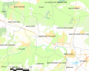 Poziția localității Vers-Pont-du-Gard