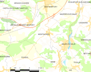 Poziția localității Montsaunès