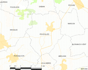 Poziția localității Pouzolles