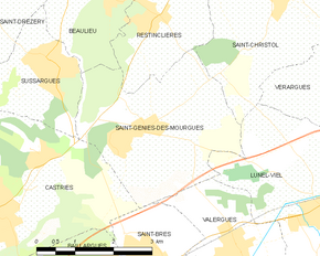 Poziția localității Saint-Geniès-des-Mourgues