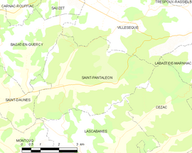 Mapa obce Saint-Pantaléon