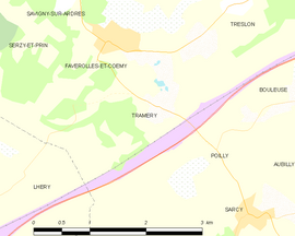 Mapa obce Tramery
