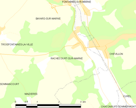 Mapa obce Rachecourt-sur-Marne