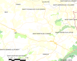 Mapa obce Saint-Martin-de-Connée
